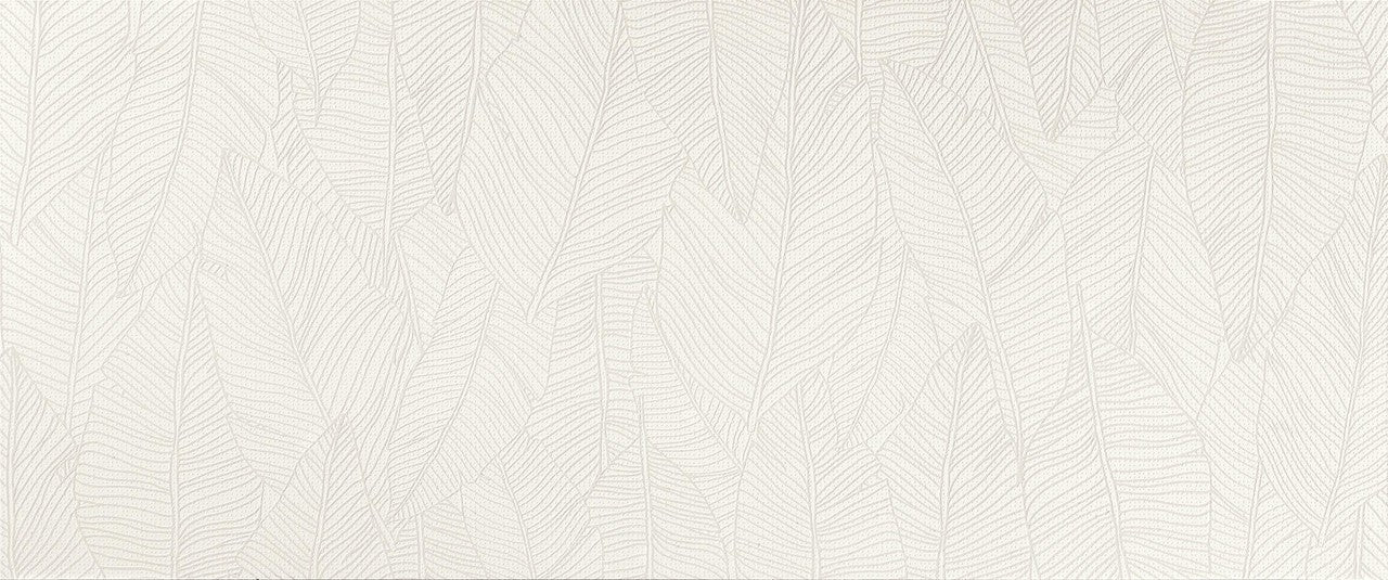 Carrelage 3D Blanc Foglia 120x50x0,85 cm Mat Oresta - Mur intérieur