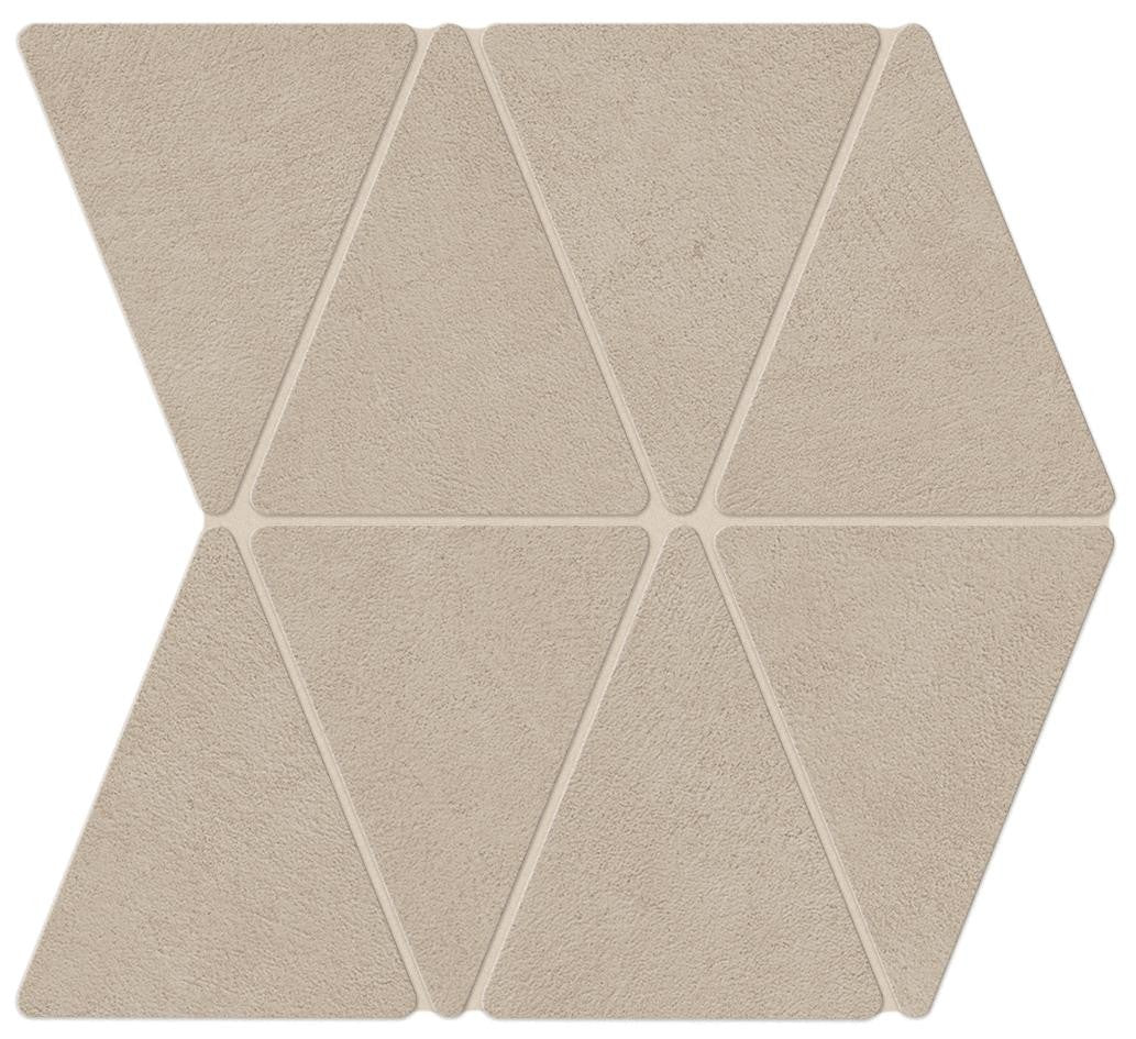 Mosaïque effet Béton Grège Triangle 36,7x33,8x0,9 cm Mat Benzaro - Mur intérieur