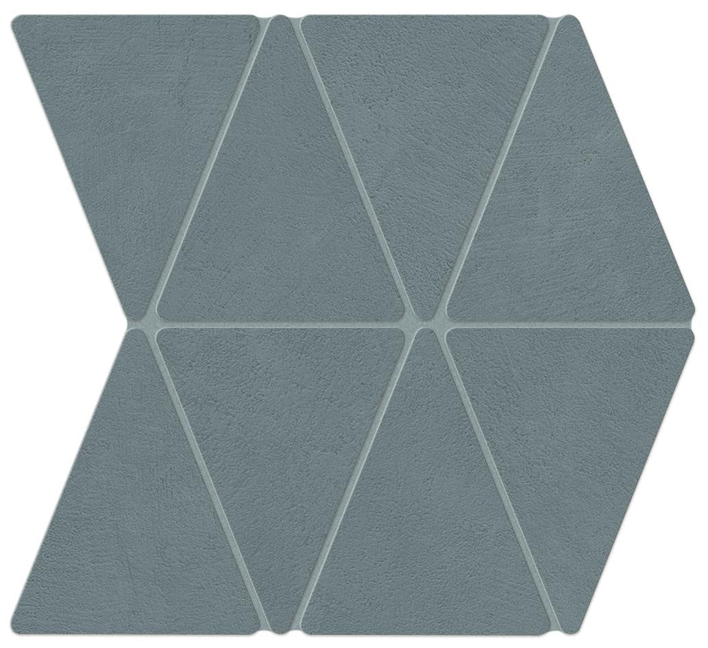 Mosaïque effet Béton Bleu Acier Triangle 36,7x33,8x0,9 cm Mat Benzaro - Mur intérieur