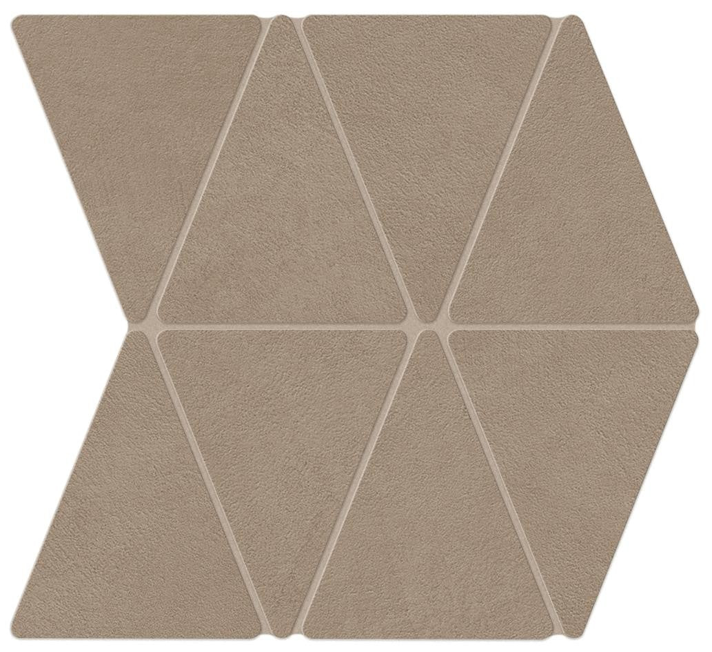 Mosaïque effet Béton Brun Sable Triangle 36,7x33,8x0,9 cm Mat Benzaro - Mur intérieur
