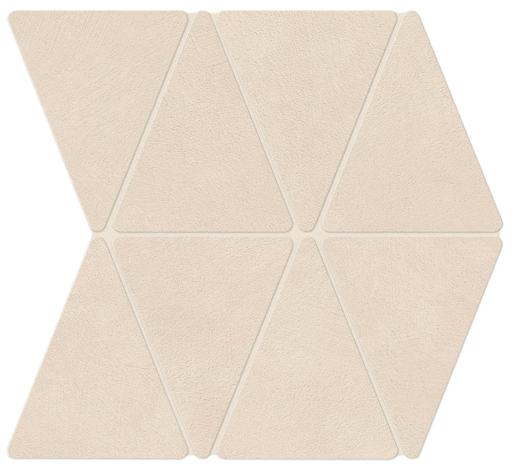 Mosaïque effet Béton Blanc Minéral Triangle 36,7x33,8x0,9 cm Mat Benzaro - Mur intérieur