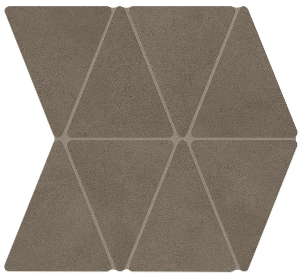 Mosaïque effet Béton Brun Terre Triangle 36,7x33,8x0,9 cm Mat Benzaro - Mur intérieur