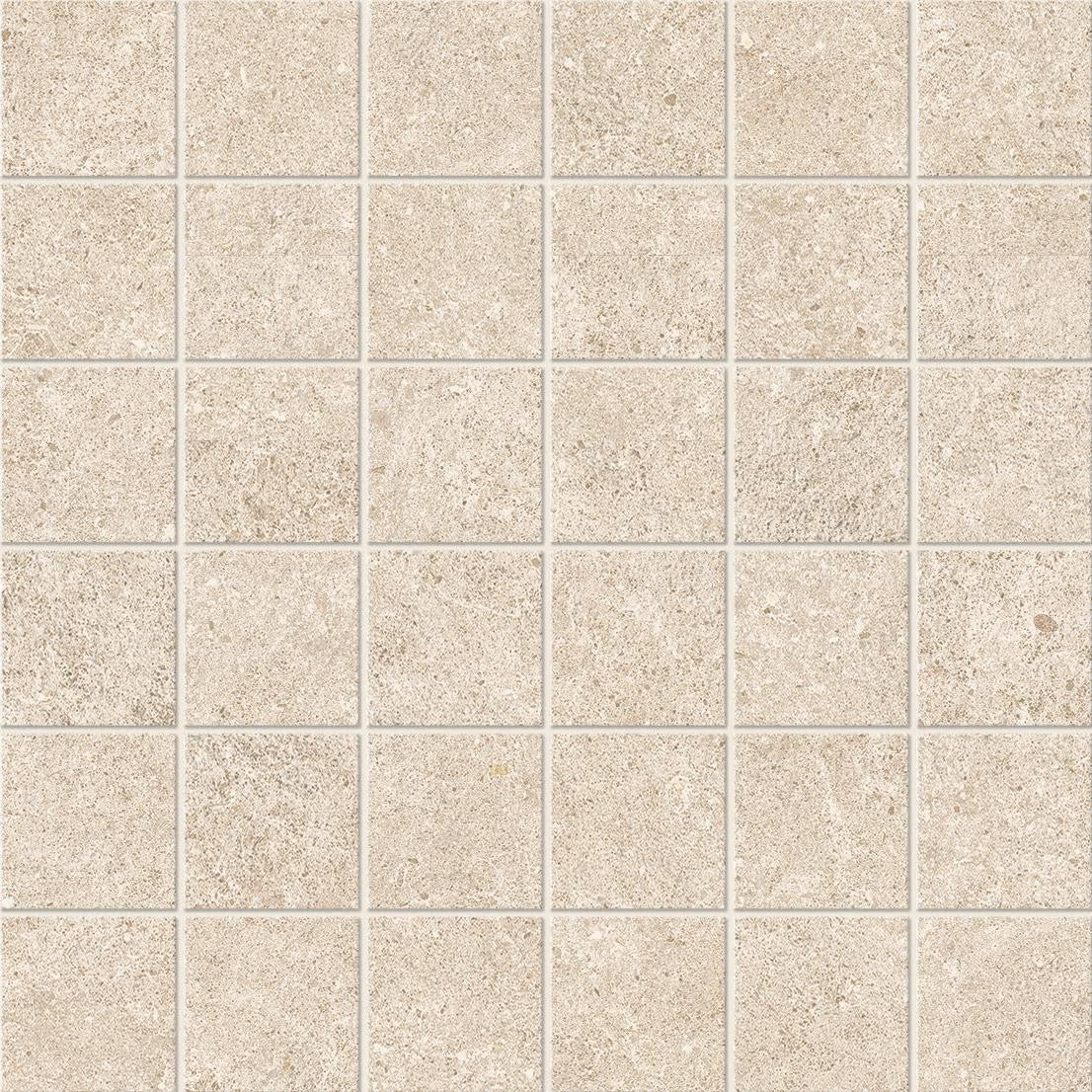 Mosaïque effet Pierre Calcaire Beige Ivoire 4,8x4,8 cm Quadra 30x30x0,9 cm Mat Domella - Sol et mur intérieur