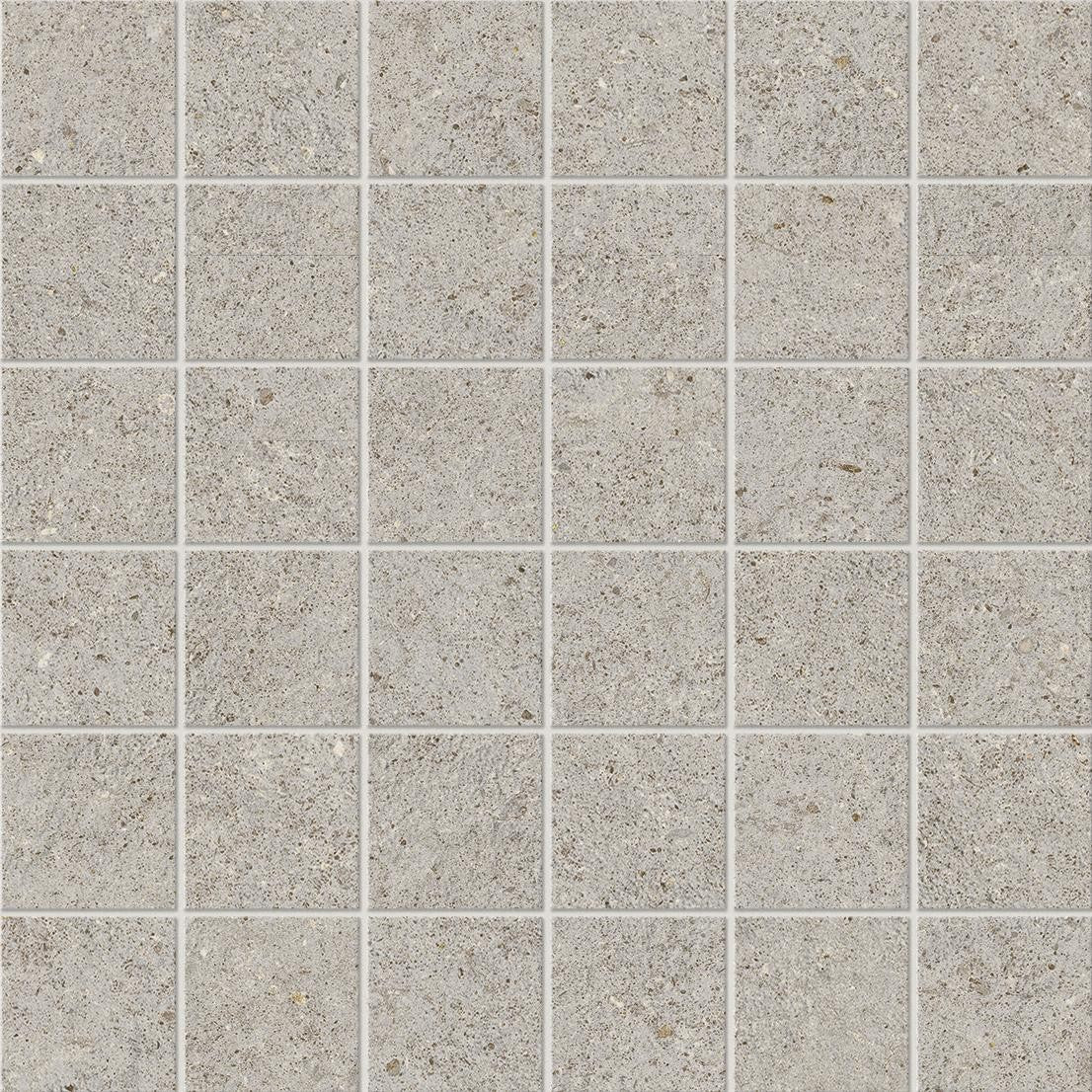 Mosaïque effet Pierre Calcaire Gris Galet 4,8x4,8 cm Quadra 30x30x0,9 cm Mat Domella - Sol et mur intérieur