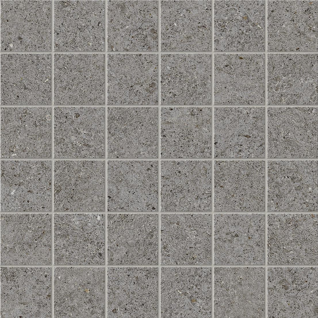 Mosaïque effet Pierre Calcaire Gris Fumé 4,8x4,8 cm Quadra 30x30x0,9 cm Mat Domella - Sol et mur intérieur