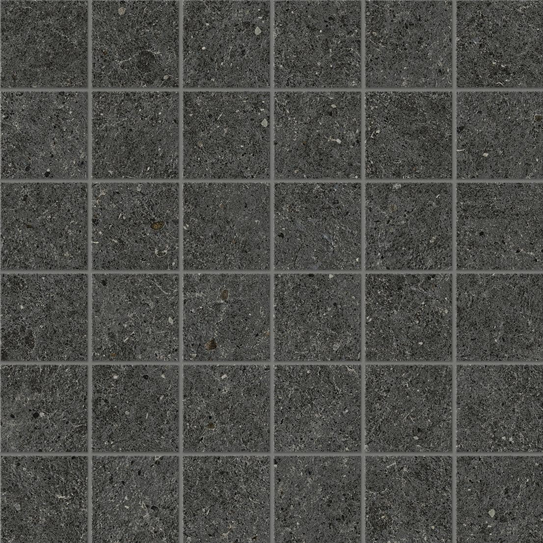 Mosaïque effet Pierre Calcaire Gris Carbone 4,8x4,8 cm Quadra 30x30x0,9 cm Mat Domella - Sol et mur intérieur
