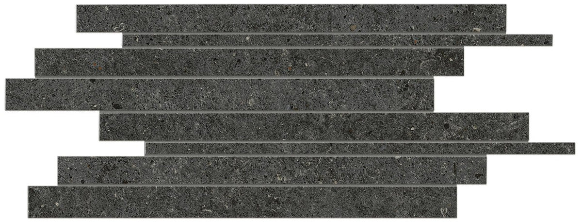 Parement carrelage effet Pierre Calcaire Gris Carbone 60x30x0,9 cm Domella
