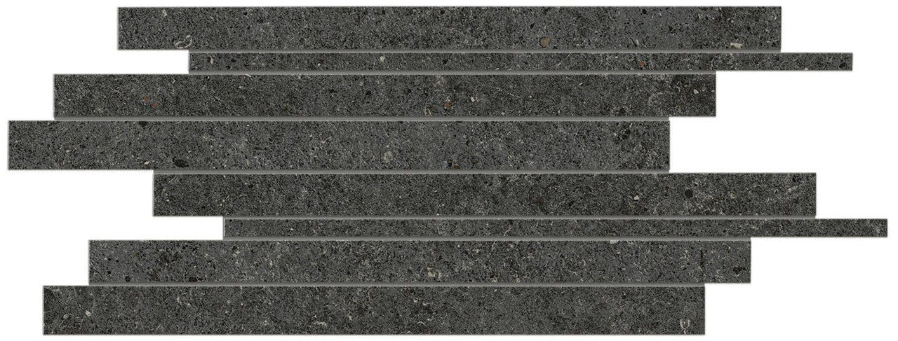 Parement carrelage effet Pierre Calcaire Gris Carbone 60x30x0,9 cm Domella