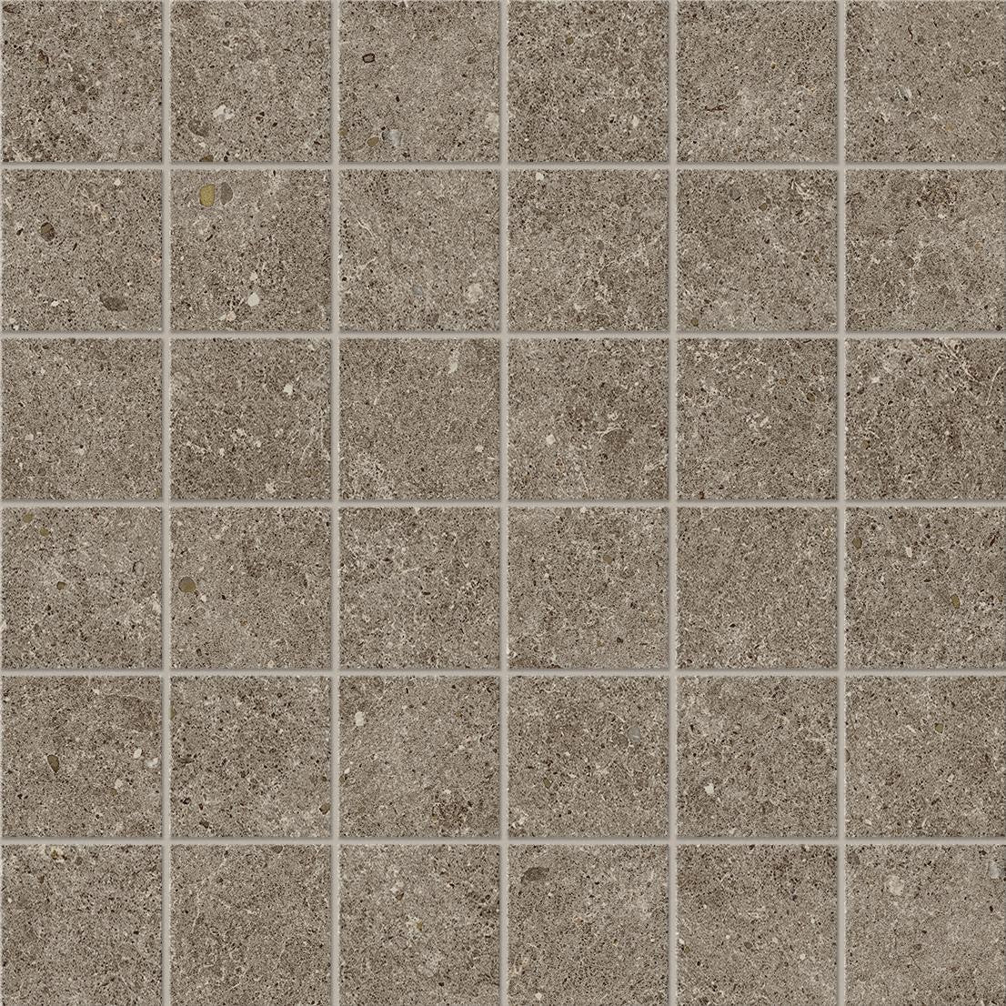Mosaïque effet Pierre Calcaire Gris Taupe 4,8x4,8 cm Quadra 30x30x0,9 cm Mat Domella - Sol et mur intérieur
