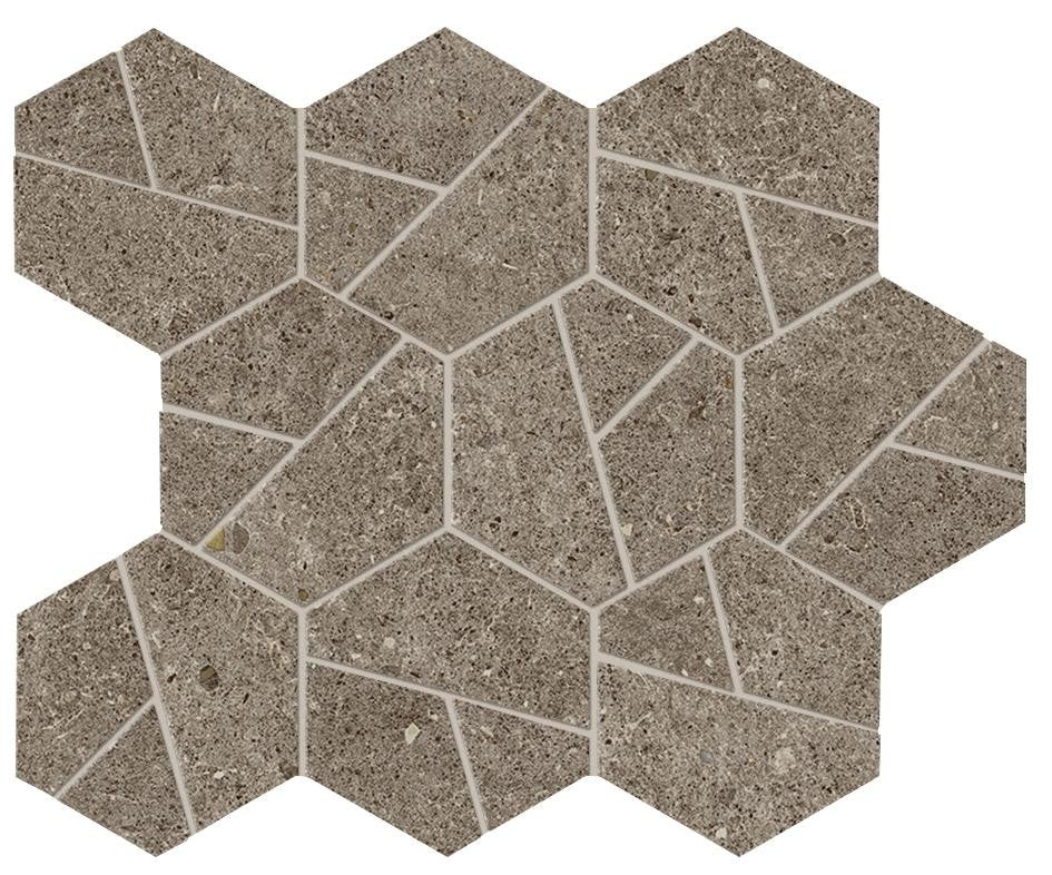 Mosaïque effet Pierre Calcaire Gris Taupe Hexa 28,5x25x0,9 cm Mat Domella - Sol et mur intérieur