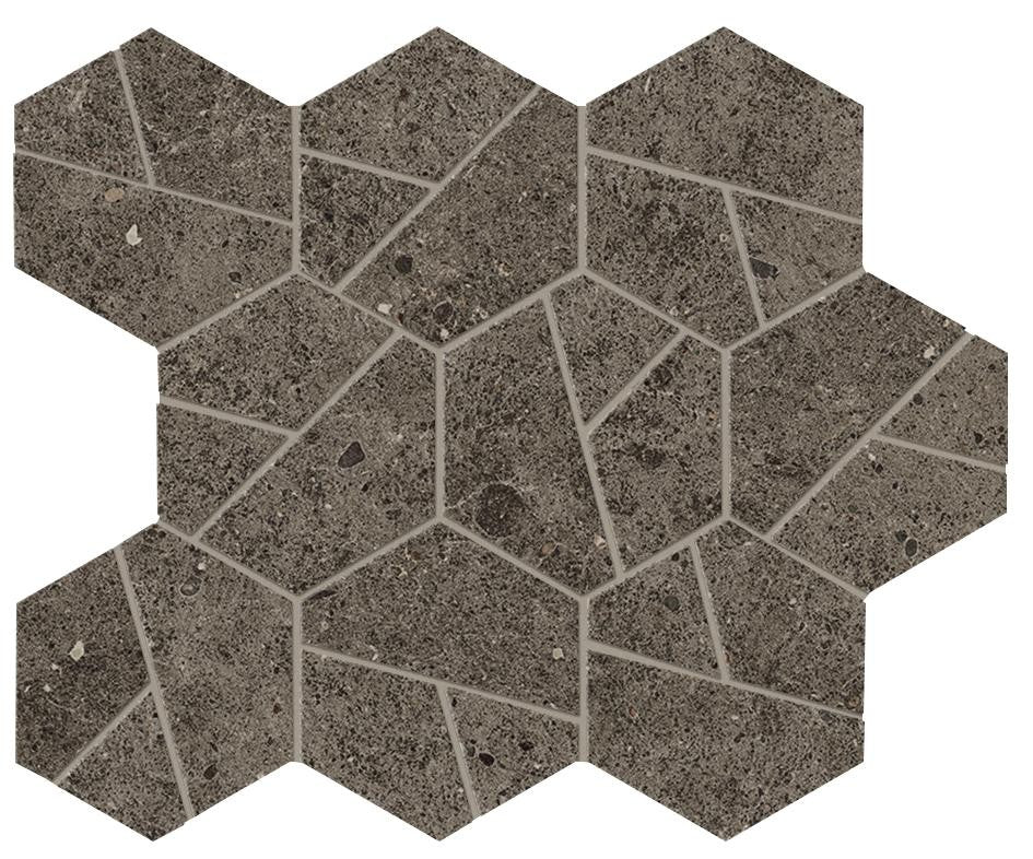 Mosaïque effet Pierre Calcaire Gris Terre Hexa 28,5x25x0,9 cm Mat Domella - Sol et mur intérieur
