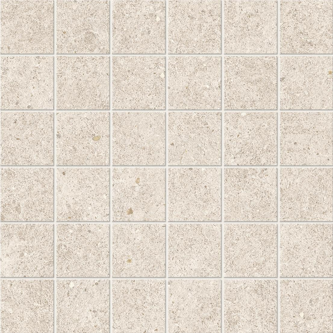 Mosaïque effet Pierre Calcaire Blanc Craie 4,8x4,8 cm Quadra 30x30x0,9 cm Mat Domella - Sol et mur intérieur