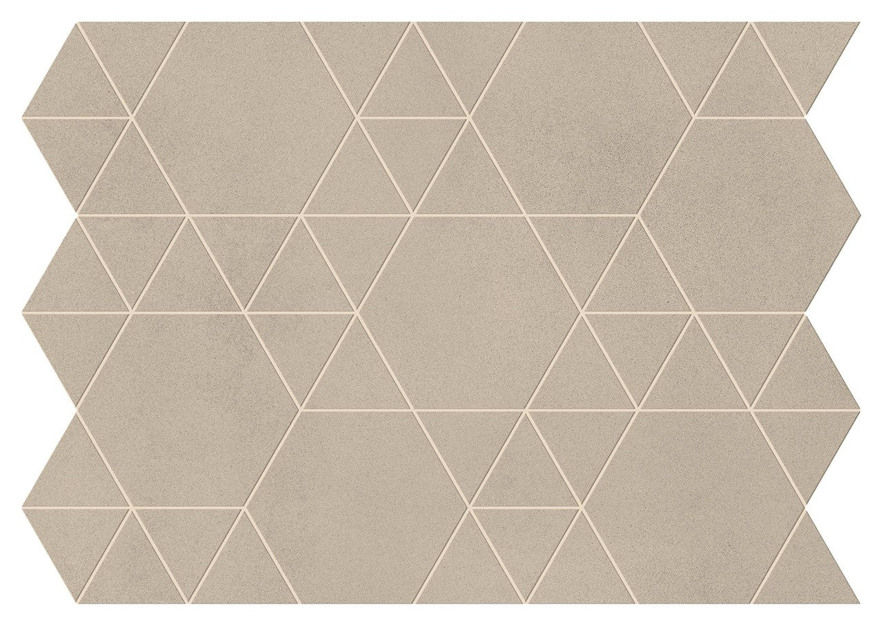 Mosaïque effet Béton Grège Hexatri 50,5x37,4x0,9 cm Mat Montera - Mur intérieur