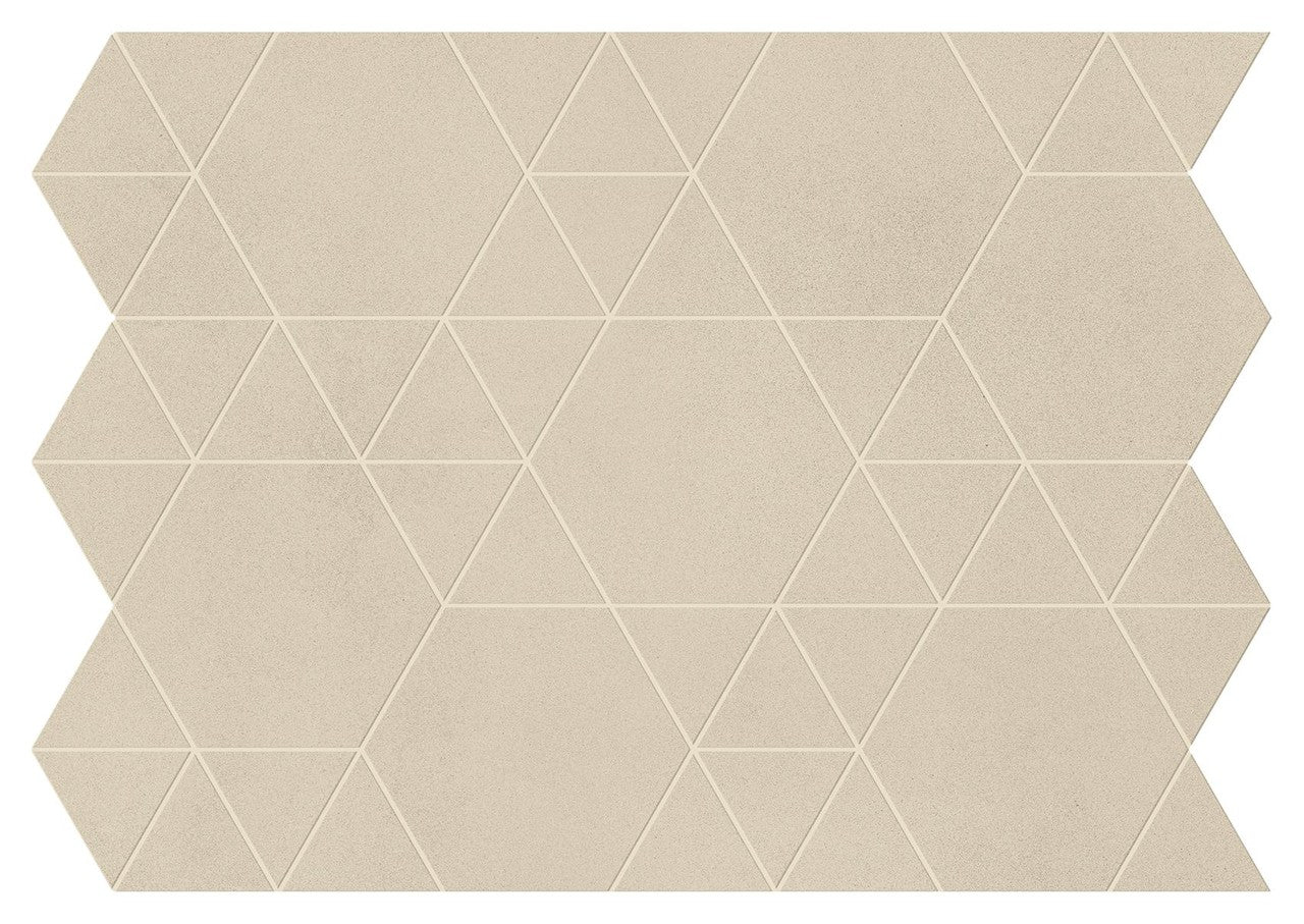 Mosaïque effet Béton Beige Crème Hexatri 50,5x37,4x0,9 cm Mat Montera - Mur intérieur