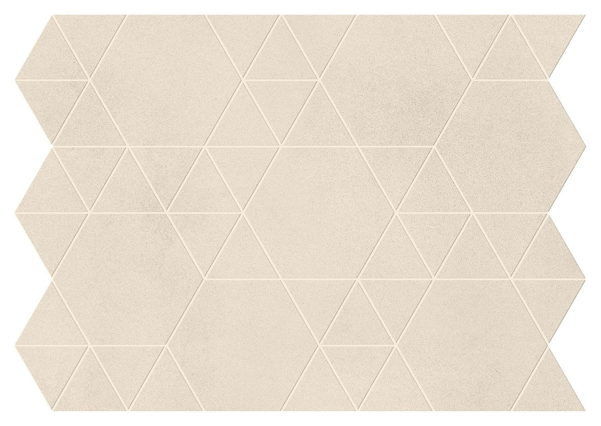Mosaïque effet Béton Beige Ivoire Hexatri 50,5x37,4x0,9 cm Mat Montera - Mur intérieur