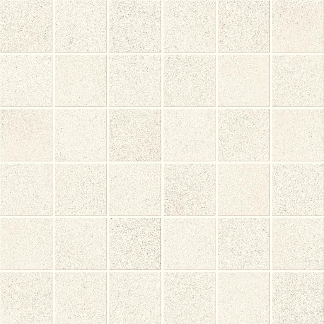 Mosaïque effet Béton Blanc Lin 4,8x4,8 cm Quadra 30x30x0,9 cm Mat Montera - Sol et mur intérieur