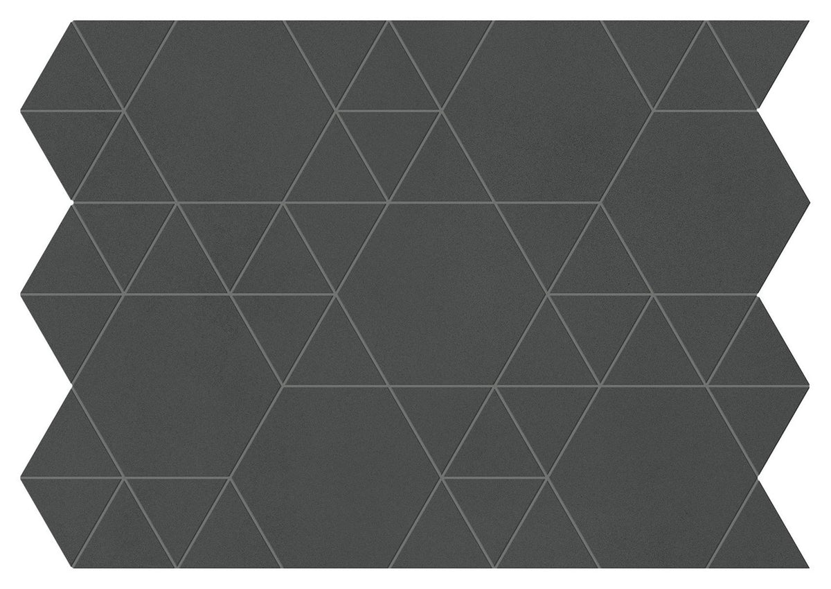 Mosaïque effet Béton Gris Nuit Hexatri 50,5x37,4x0,9 cm Mat Montera - Mur intérieur