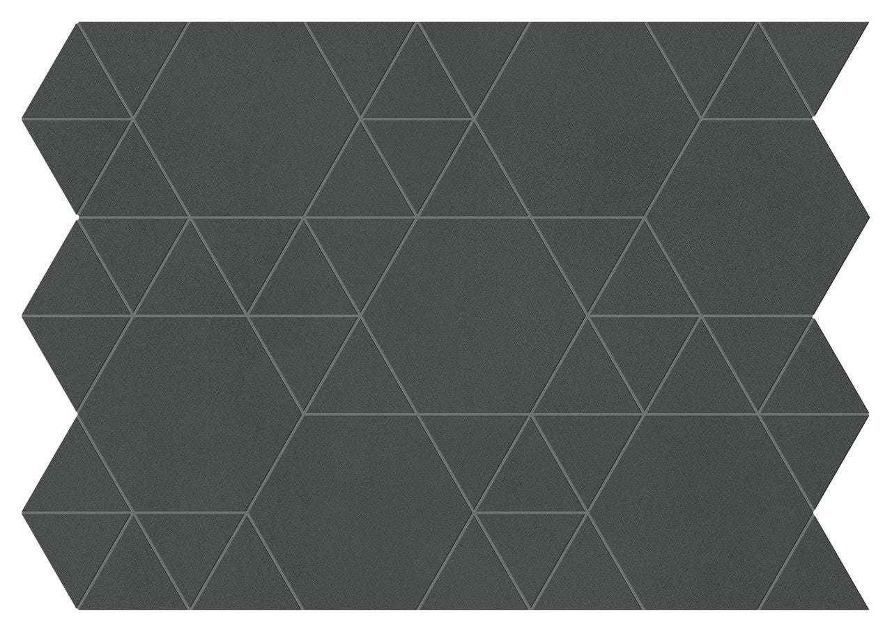 Mosaïque effet Béton Gris Nuit Hexatri 50,5x37,4x0,9 cm Mat Montera - Mur intérieur
