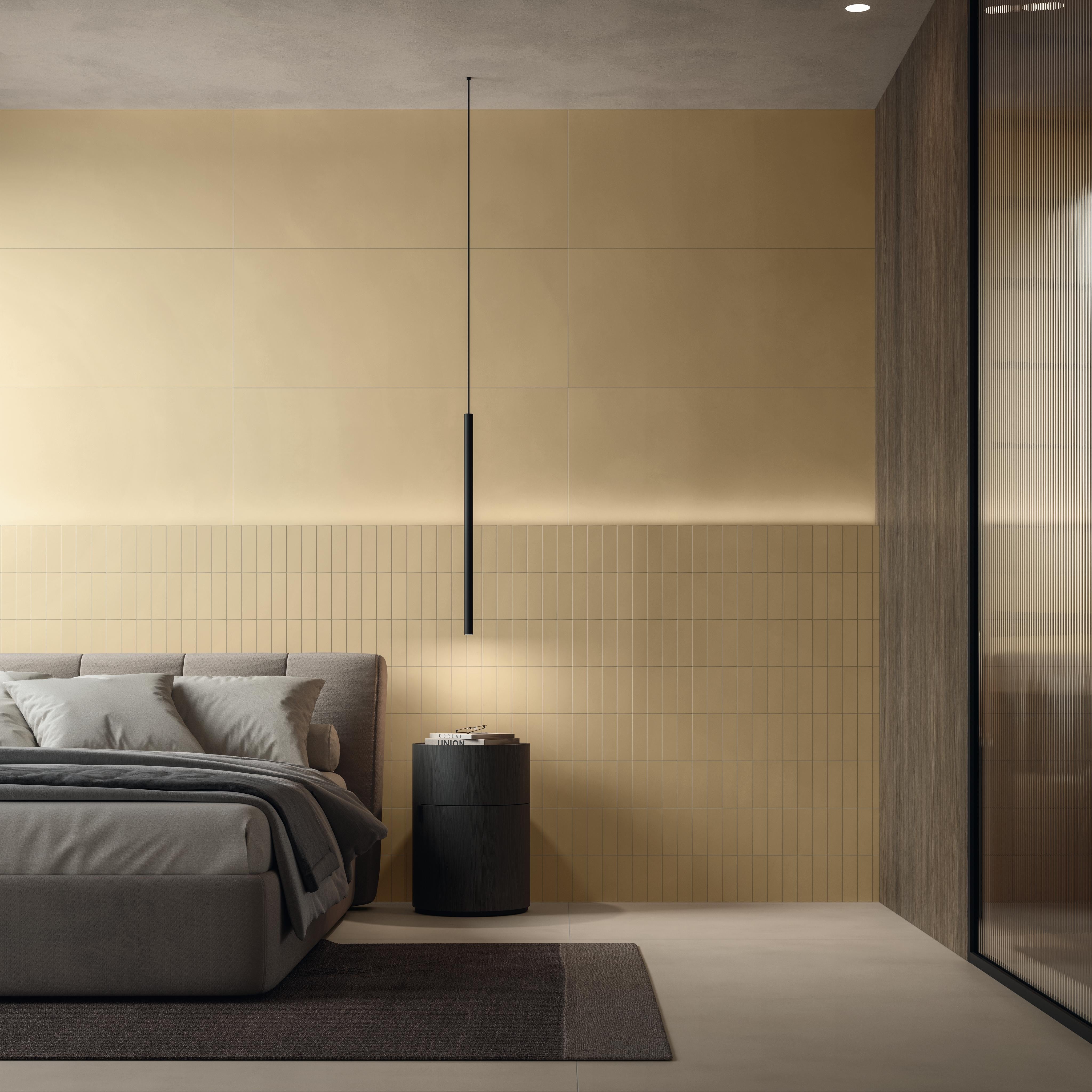 Mosaïque effet Béton Ocre Jaune Brick 37x33x0,85 cm Mat Cortivo - Mur intérieur