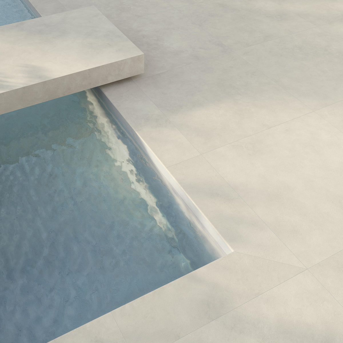 Carrelage effet Béton Gris Perle 120x120x2 cm Stavira - Sol extérieur