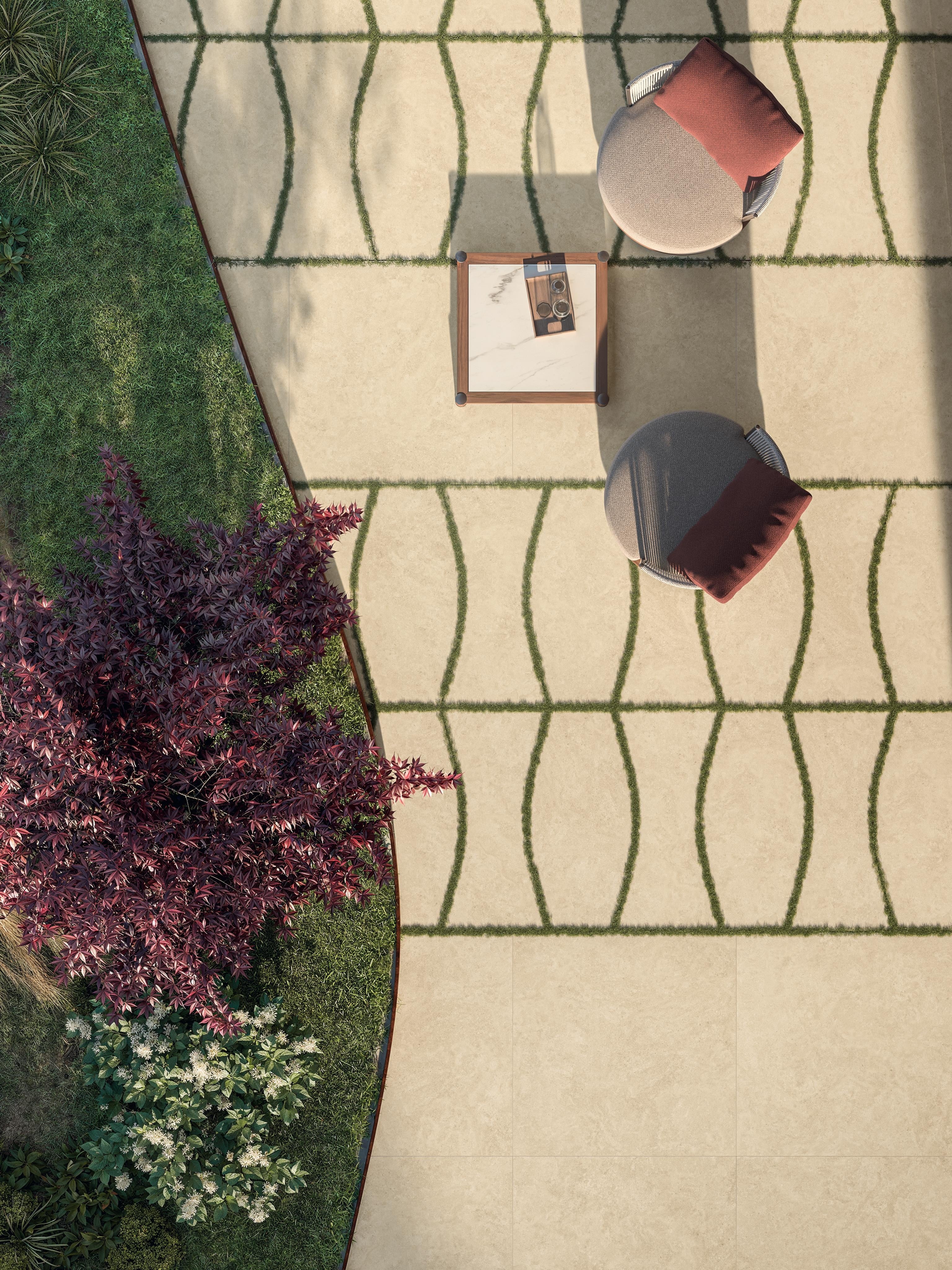 Carrelage effet Pierre Calcaire Beige Sable Pièce A 119x48,4x2 cm Rocalta - Sol extérieur