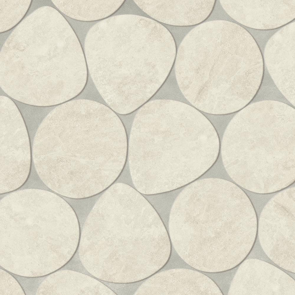 Carrelage effet Pierre Calcaire Ivoire Galets XL 59,5x59,5x0,9 cm Rocalta - Sol extérieur