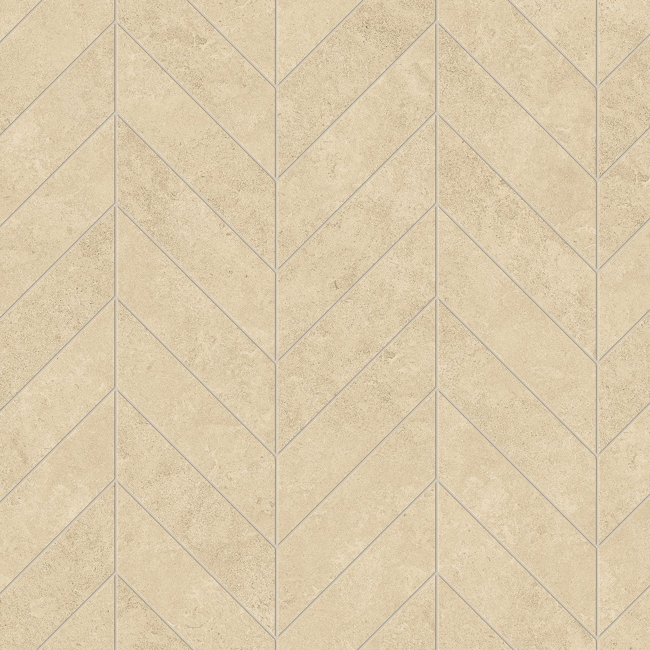 Mosaïque effet Pierre Calcaire Beige Sable Chevron Pointe de Hongrie 35,6x30,5x0,9 cm Mat Rocalta - Sol et mur intérieur