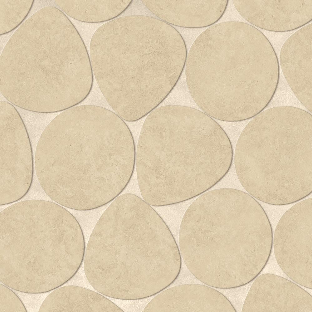 Carrelage effet Pierre Calcaire Beige Sable Galets XL 59,5x59,5x0,9 cm Rocalta - Sol extérieur