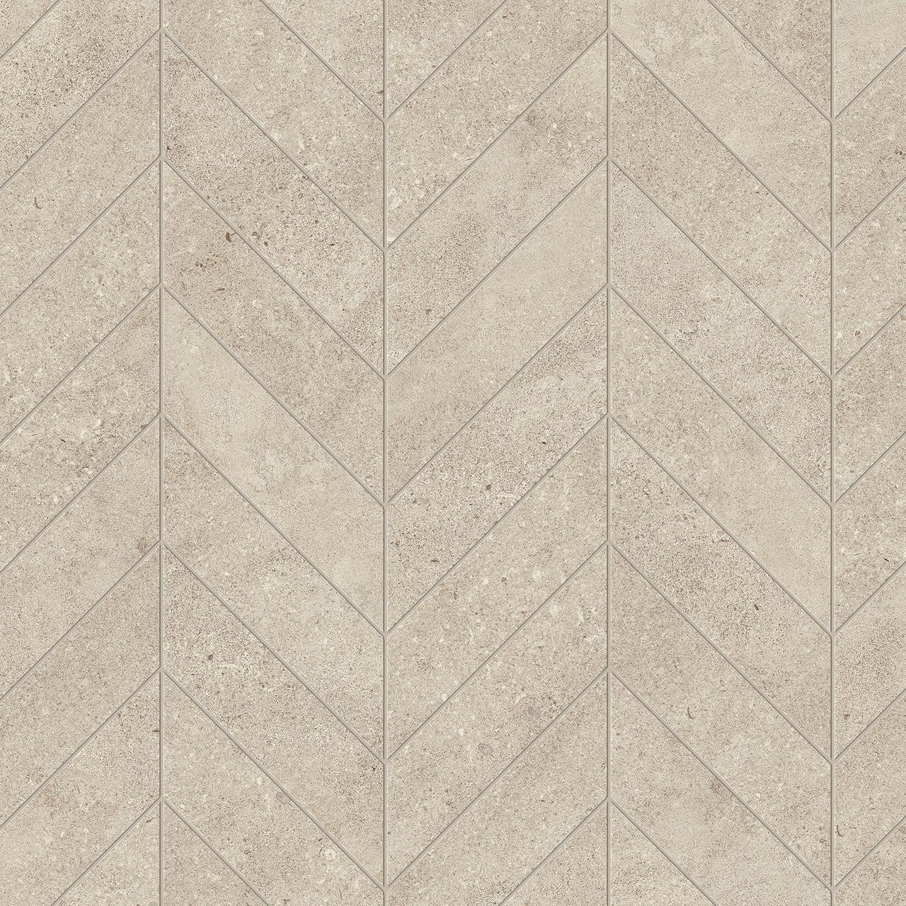 Mosaïque effet Pierre Calcaire Gris Brume Chevron Pointe de Hongrie 35,6x30,5x0,9 cm Mat Rocalta - Sol et mur intérieur
