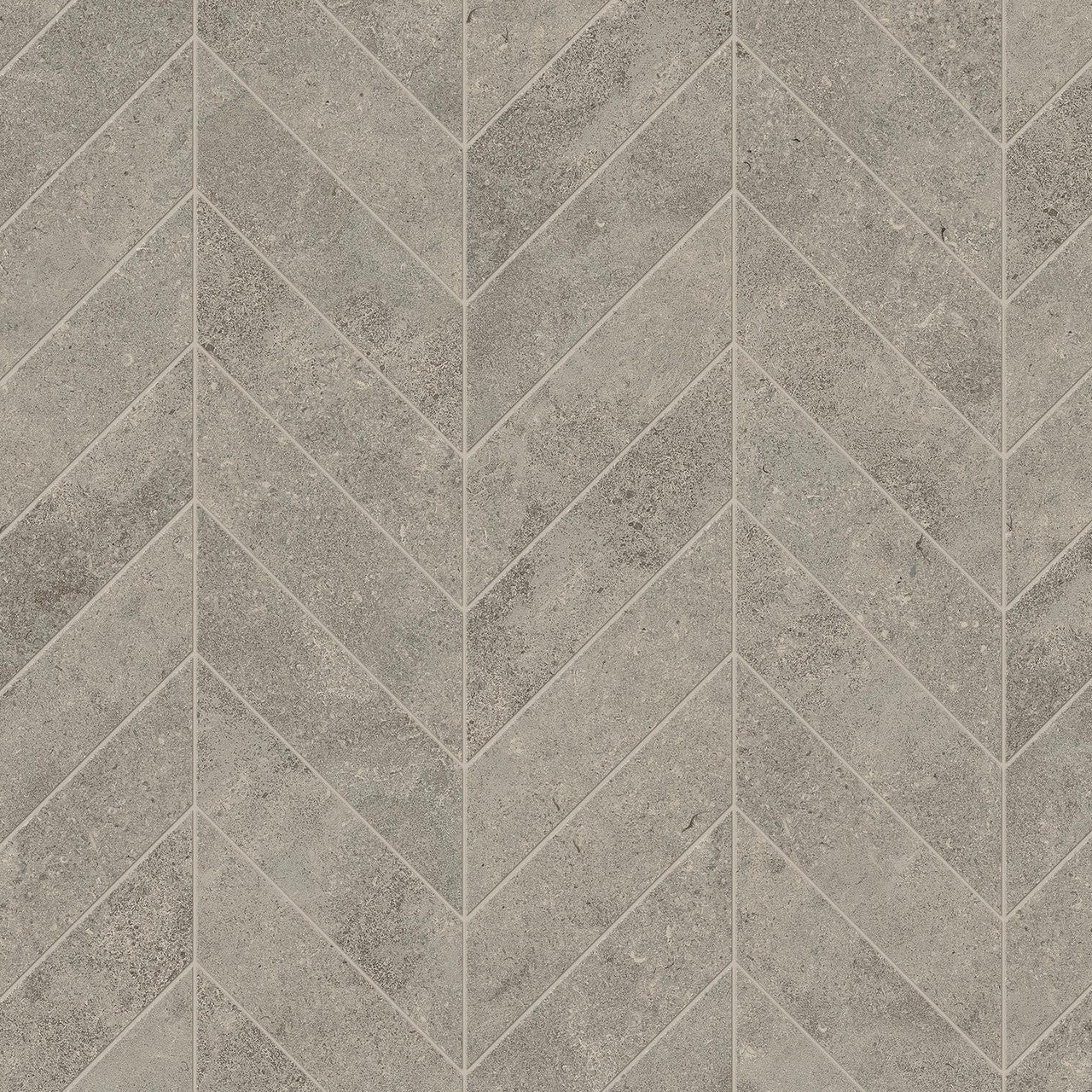 Mosaïque effet Pierre Calcaire Gris Cendré Chevron Pointe de Hongrie 35,6x30,5x0,9 cm Mat Rocalta - Sol et mur intérieur