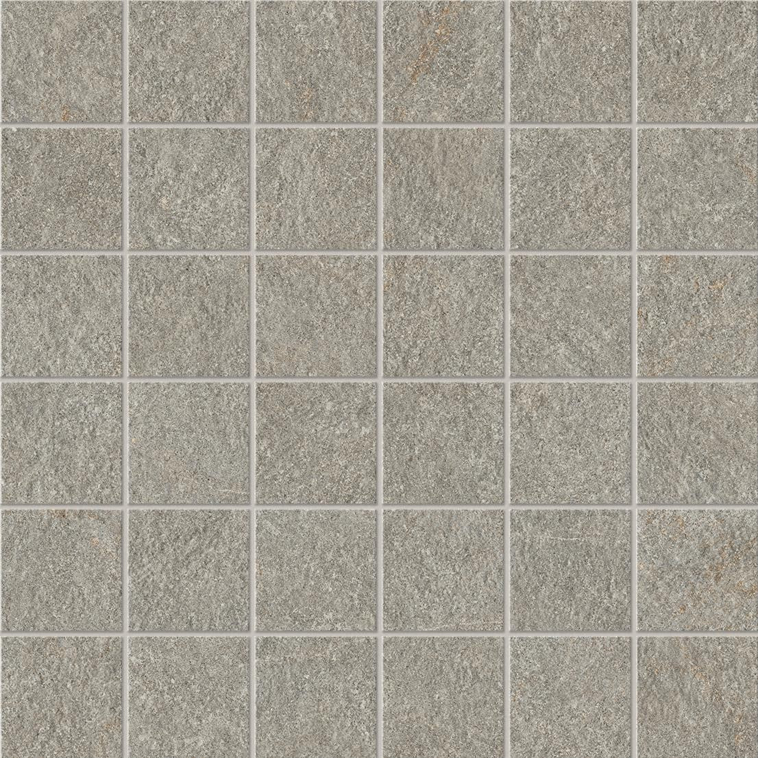 Mosaïque effet Pierre Quartzite Gris Cendré 4,8x4,8 Quadra 30x30x0,9 cm Mat Venturo - Sol et mur intérieur