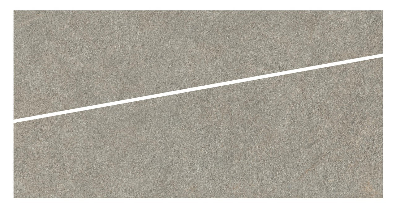 Carrelage effet Pierre Quartzite Gris Cendré Cut Dalle A 120x60x2 cm Venturo - Sol extérieur