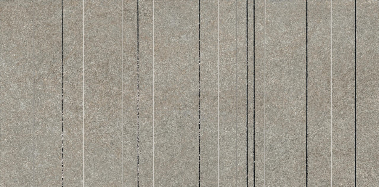 Carrelage effet Pierre Quartzite Gris Cendré Ridge 120x60x0,9 cm Mat Venturo - Mur intérieur