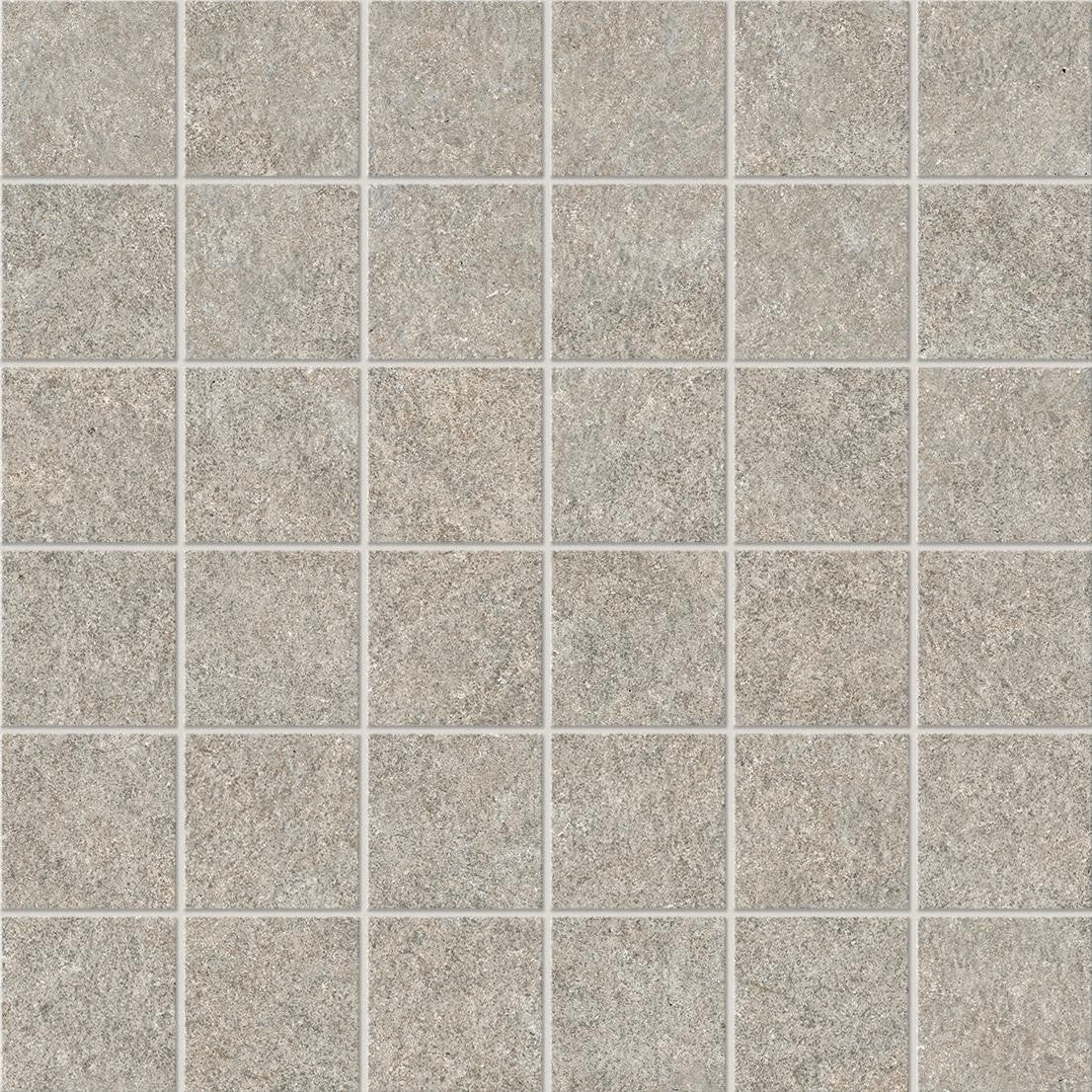 Mosaïque effet Pierre Quartzite Gris Galet 4,8x4,8 Quadra 30x30x0,9 cm Mat Venturo - Sol et mur intérieur