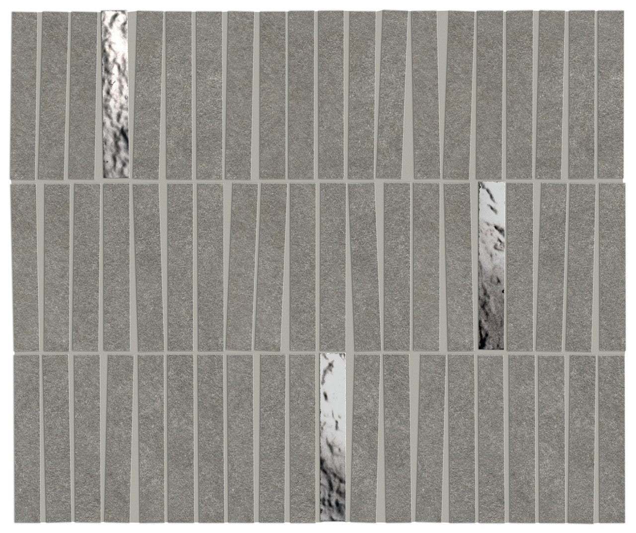 Mosaïque effet Pierre Quartzite Gris Fumé 9,6x1,5 cm Minibrick 35x29,2x0,9 cm Mat Venturo - Mur intérieur