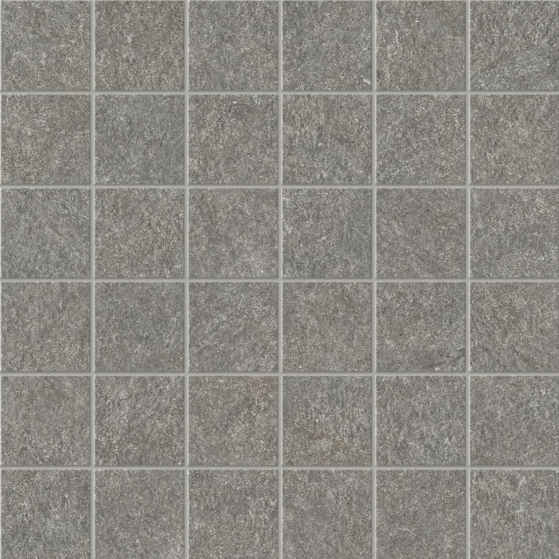 Mosaïque effet Pierre Quartzite Gris Fumé 4,8x4,8 Quadra 30x30x0,9 cm Mat Venturo - Sol et mur intérieur