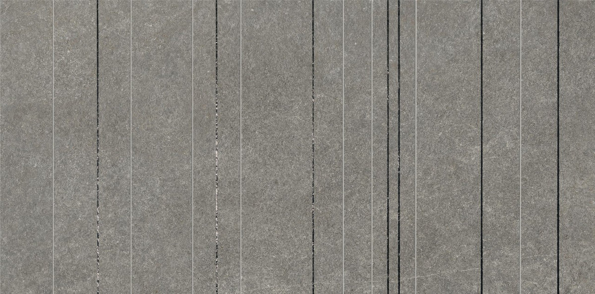 Carrelage effet Pierre Quartzite Gris Fumé Ridge 120x60x0,9 cm Mat Venturo - Mur intérieur