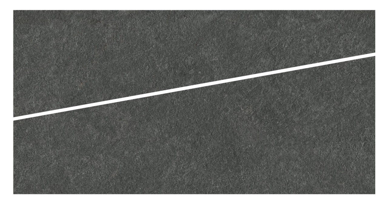 Carrelage effet Pierre Quartzite Gris Carbone Cut Dalle A 120x60x2 cm Venturo - Sol extérieur