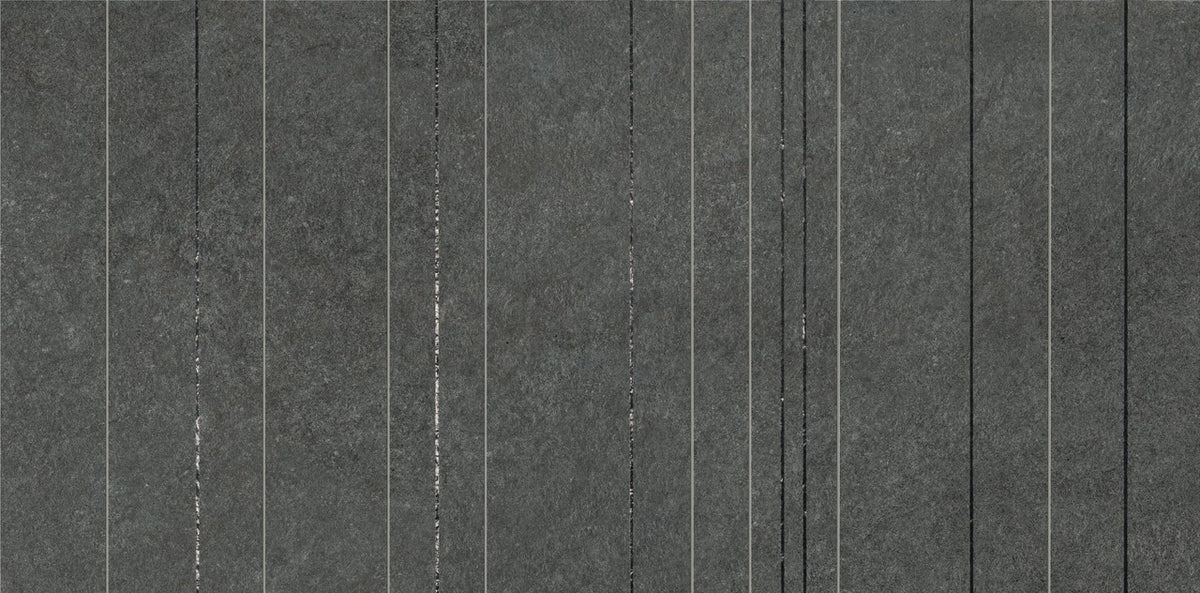 Carrelage effet Pierre Quartzite Gris Carbone Ridge 120x60x0,9 cm Mat Venturo - Mur intérieur