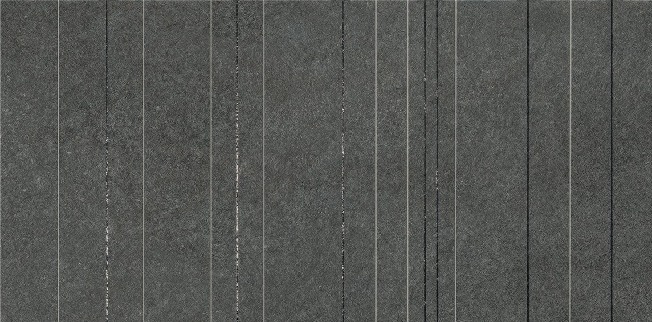 Carrelage effet Pierre Quartzite Gris Carbone Ridge 120x60x0,9 cm Mat Venturo - Mur intérieur