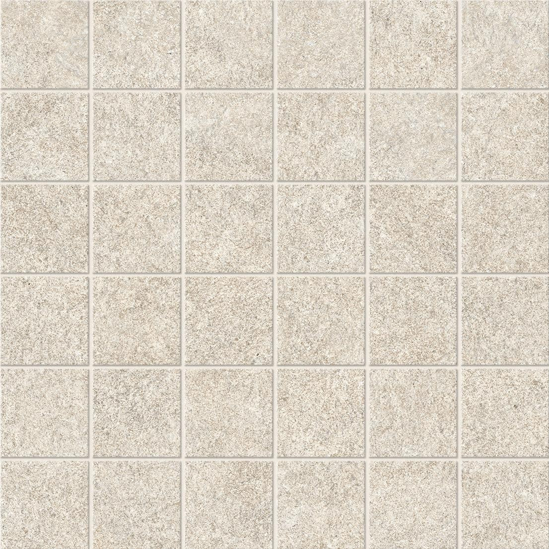Mosaïque effet Pierre Quartzite Blanc 4,8x4,8 Quadra 30x30x0,9 cm Mat Venturo - Sol et mur intérieur