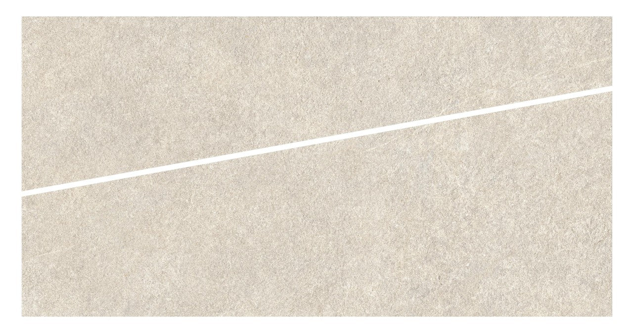 Carrelage effet Pierre Quartzite Blanc Cut Dalle A 120x60x2 cm Venturo - Sol extérieur