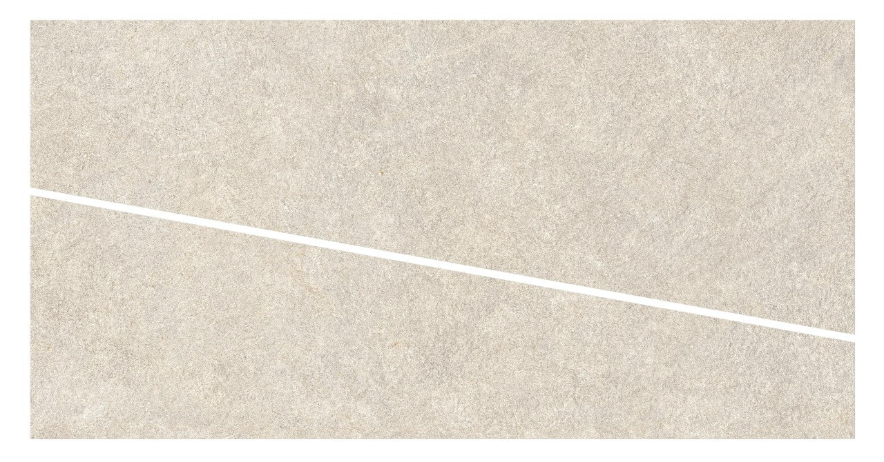 Carrelage effet Pierre Quartzite Blanc Cut Dalle B 120x60x2 cm Venturo - Sol extérieur