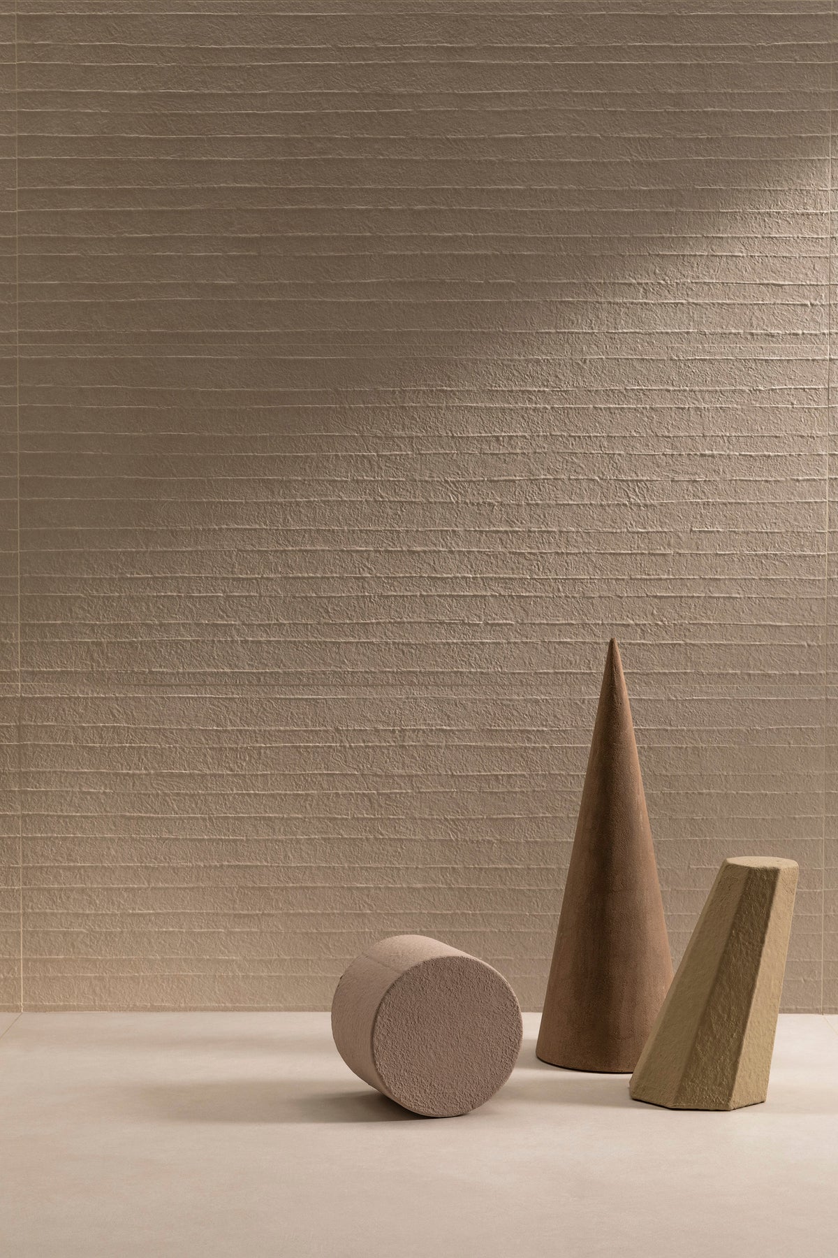 Carrelage effet Béton 3D Beige Chanvre Draw 120x50x0,85 cm Mat Talvoro - Mur intérieur