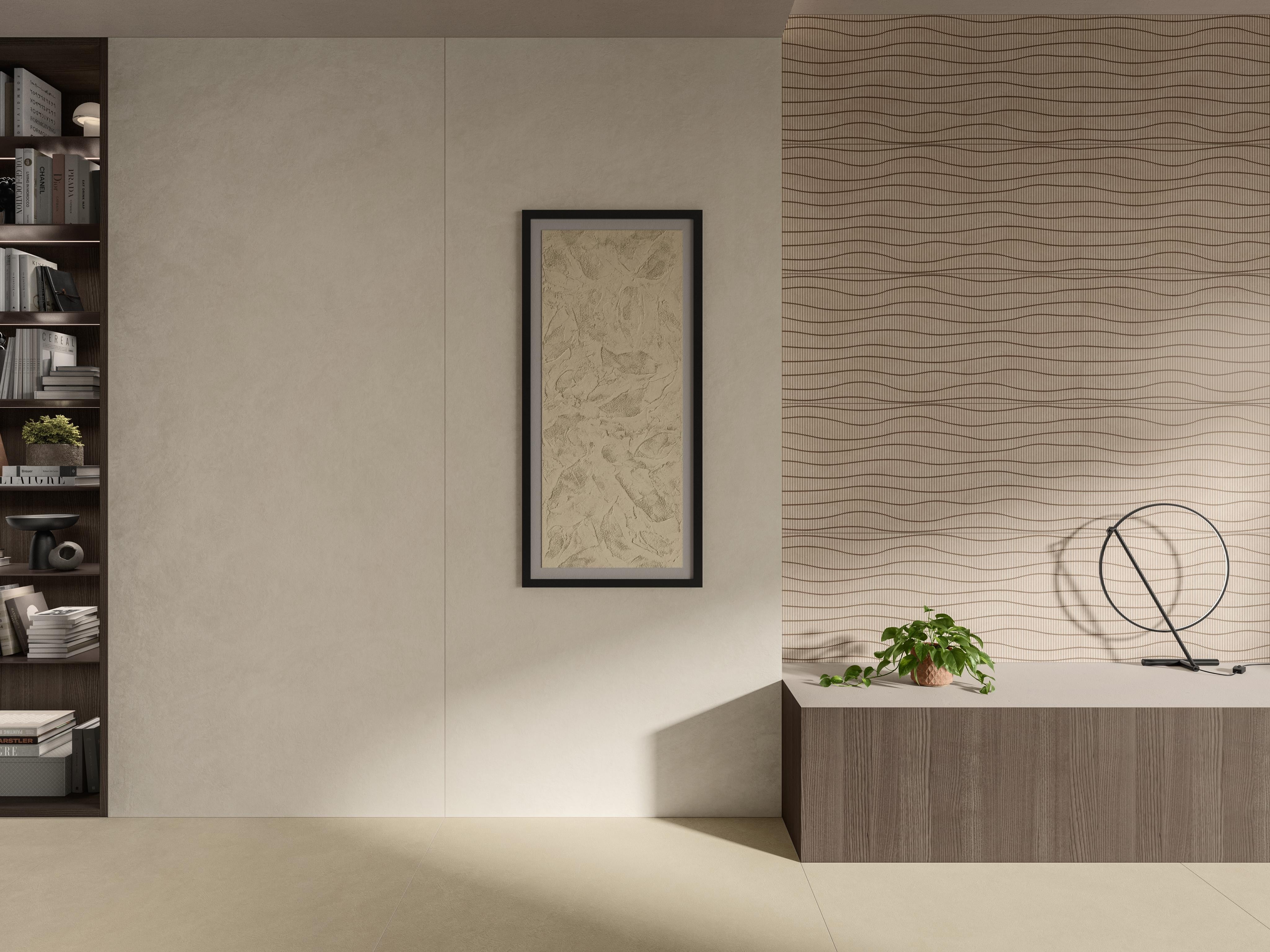 Carrelage effet Béton Brun Ombre Flow 120x50x0,85 cm Mat Talvoro - Mur intérieur