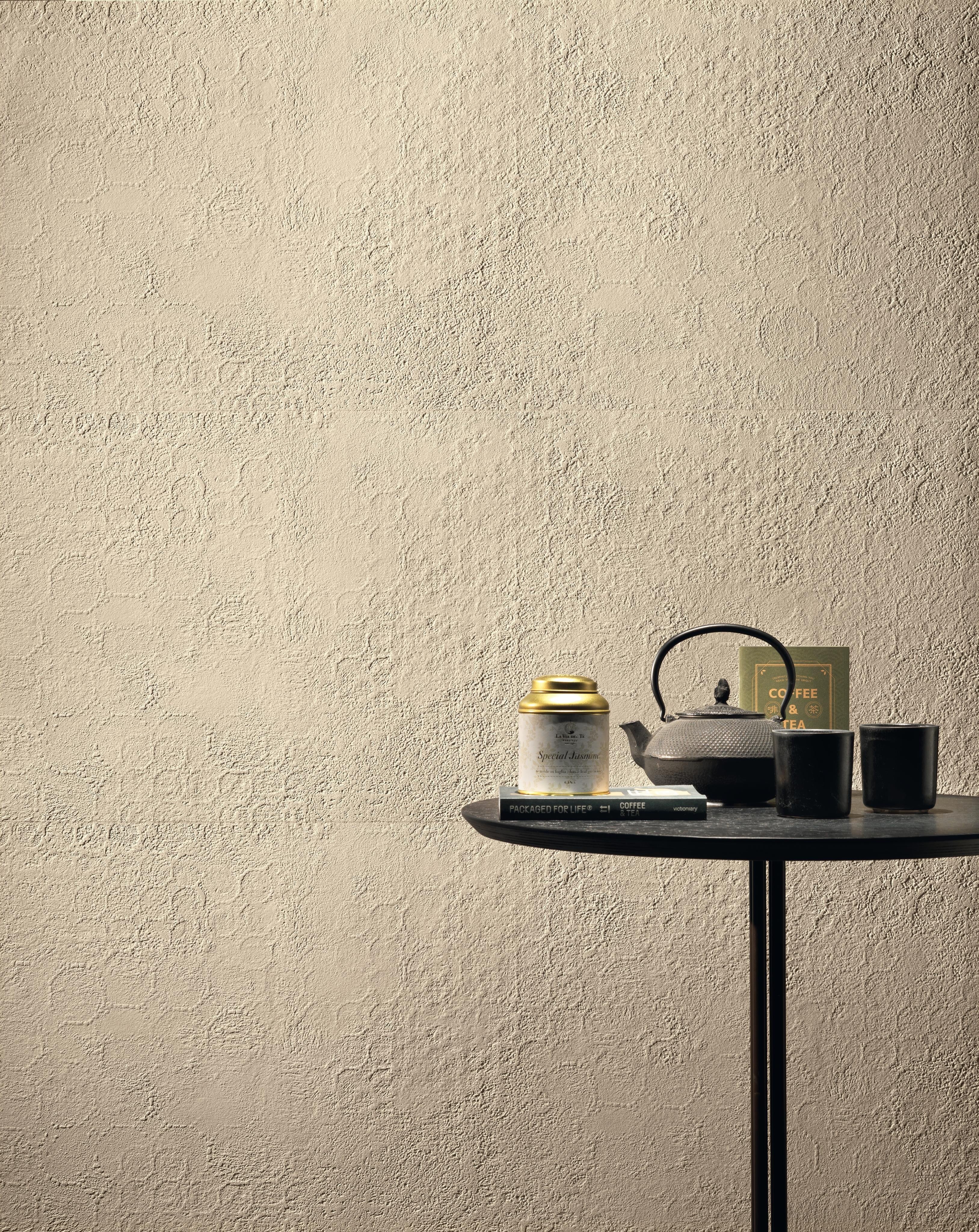 Carrelage effet Béton 3D Blanc Minéral Moon 120x50x0,85 cm Mat Benzaro - Mur intérieur