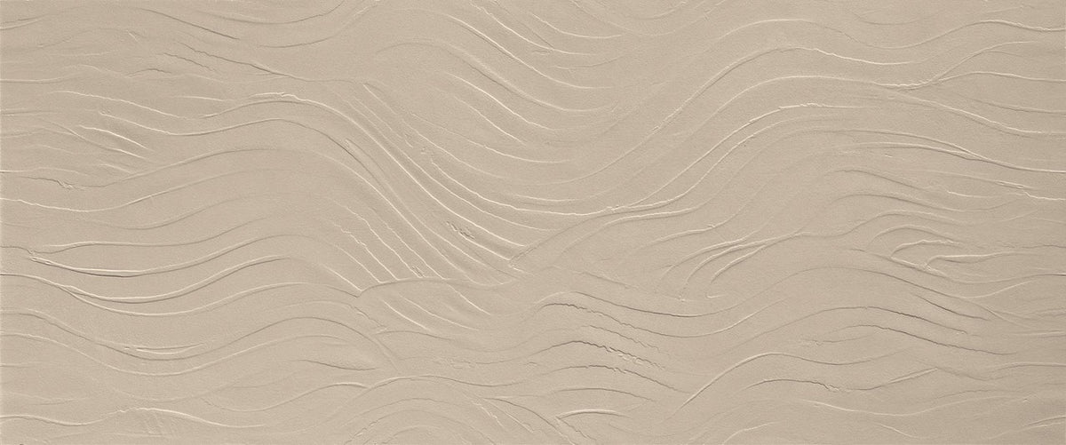 Carrelage effet Béton 3D Grège Onda 120x50x0,85 cm Mat Benzaro - Mur intérieur