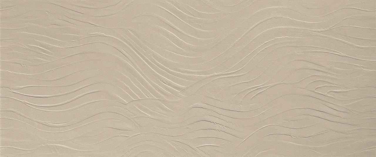 Carrelage effet Béton 3D Grège Onda 120x50x0,85 cm Mat Benzaro - Mur intérieur