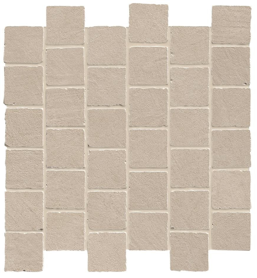 Mosaïque effet Béton Grège Quadra 31x31x0,9 cm Mat Benzaro - Sol et mur intérieur