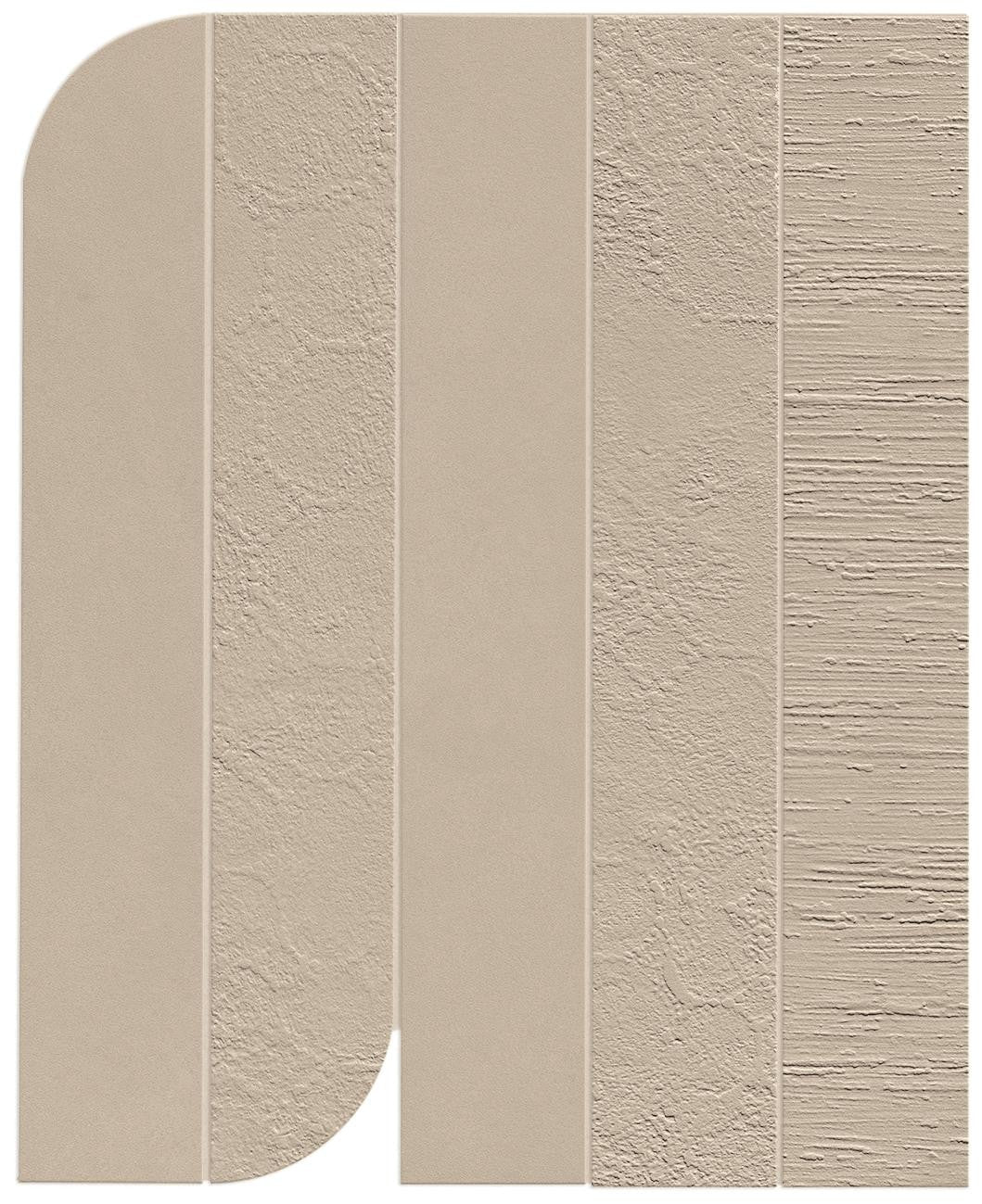Carrelage effet Béton 3D Grège Mix 50x40,5x0,85 cm Mat Benzaro - Mur intérieur